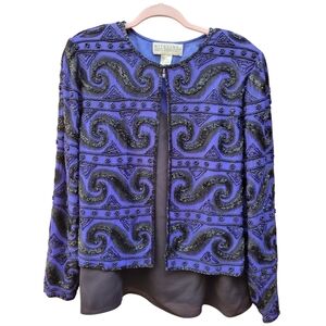 Vintage Niteline by della roufogali Beaded jacket Large New Years eve